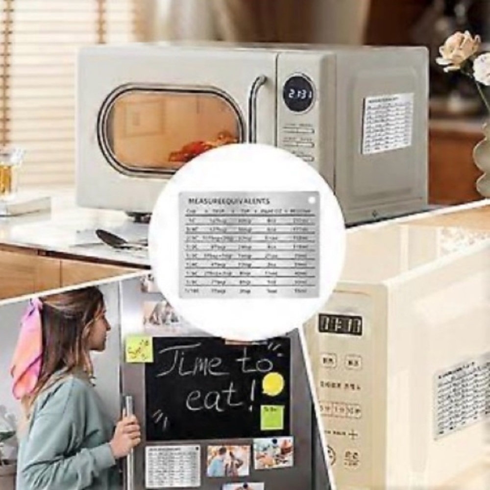 Convert Fridge Magnetic Chart Stainless Steel Kitchen Conversion Magnet - Picture 3 of 4